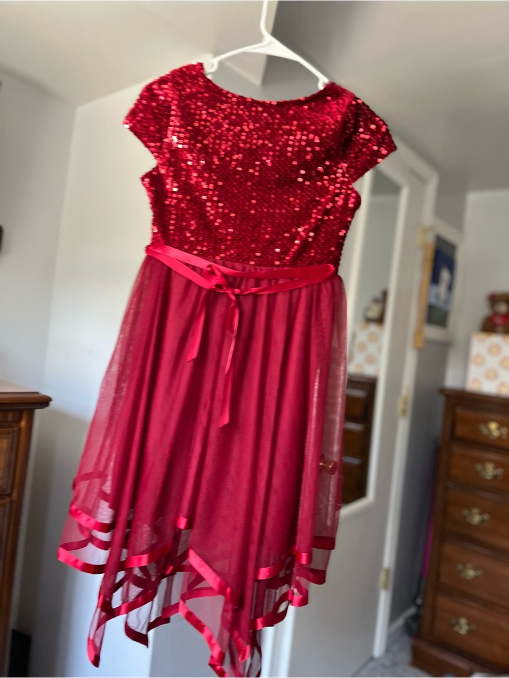 Cat & Jack Red Sequin Tulle Party Dress